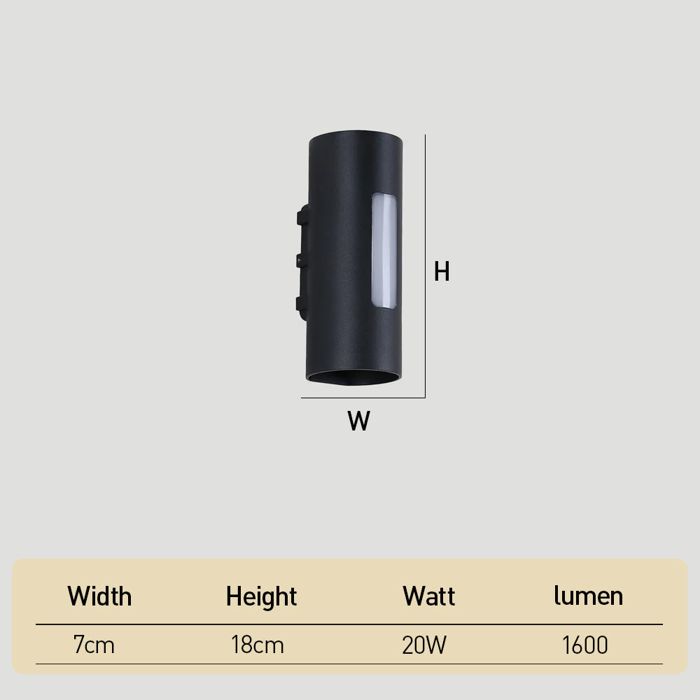 IP65 Black LED Outdoor Wall Light Warm Light-Lighting > Outdoor Lighting-casanuva-casanuva