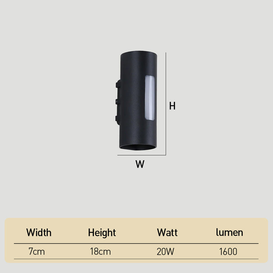 IP65 Black LED Outdoor Wall Light Warm Light-Lighting > Outdoor Lighting-casanuva-casanuva