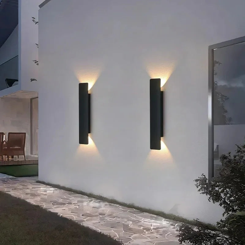 IP65 LED Outdoor Wall Light Set of 2 Aluminum Up-and-Down Fixtures-Lighting > Outdoor Lighting-casanuva-Black-L:41CM-White Light-casanuva