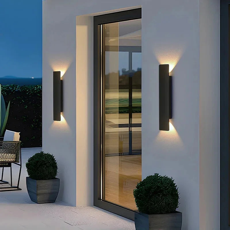 IP65 LED Outdoor Wall Light Set of 2 Aluminum Up-and-Down Fixtures-Lighting > Outdoor Lighting-casanuva-Black-L:61CM-Warm Light-casanuva