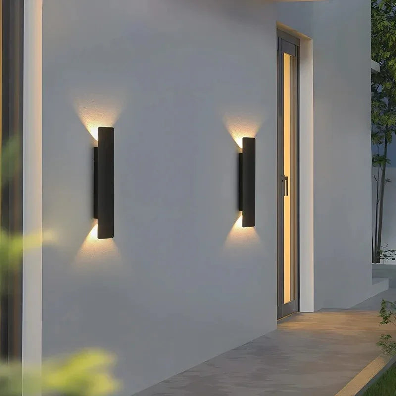 IP65 LED Outdoor Wall Light Set of 2 Aluminum Up-and-Down Fixtures-Lighting > Outdoor Lighting-casanuva-Black-L:61CM-White Light-casanuva