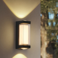 IP65 Waterproof Black Up Down Outdoor Wall Light for Garden Porch-Lighting > Outdoor Lighting-casanuva-Type A: rectangle-Large: H27cm-Cool White-casanuva