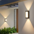 IP65 Waterproof Black Up Down Outdoor Wall Light for Garden Porch-Lighting > Outdoor Lighting-casanuva-Type B: round-Large: H27cm-Cool White-casanuva
