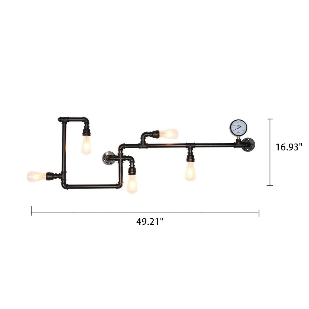 Industrial 5-Light Wall Sconce Lamp-Lighting > Wall Lights-casanuva-casanuva