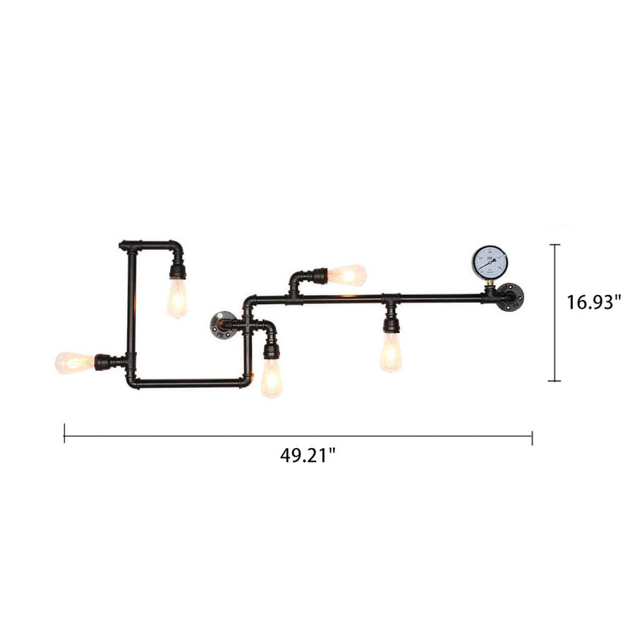 Industrial 5-Light Wall Sconce Lamp-Lighting > Wall Lights-casanuva-casanuva