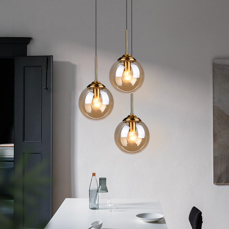 Industrial Glass Pendant Light-Lighting > Pendant Lights-casanuva-Amber-Single Head D15 x H25 cm-casanuva