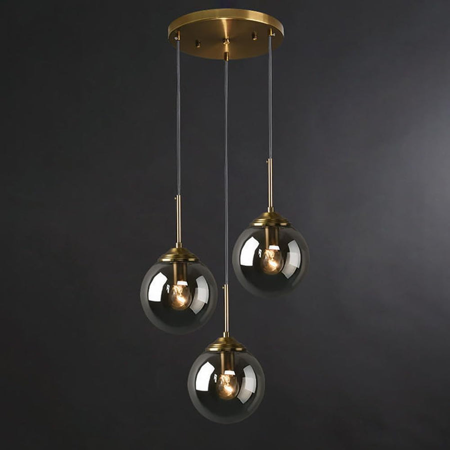 Industrial Glass Pendant Light-Lighting > Pendant Lights-casanuva-Gray-Single Head D15 x H25 cm-casanuva