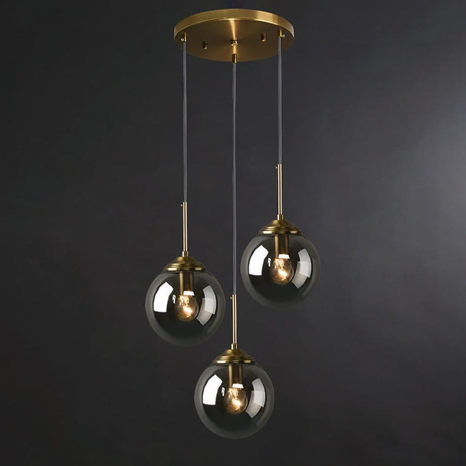 Industrial Glass Pendant Light-Lighting > Pendant Lights-casanuva-Gray-Single Head D15 x H25 cm-casanuva