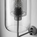 Industrial Glass Shade Wall Sconce Lamp with Iron Finish for Bedroom-Lighting > Wall Lights-casanuva-casanuva