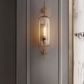 Industrial Glass Shade Wall Sconce Lamp with Iron Finish for Bedroom-Lighting > Wall Lights-casanuva-Large-Gold-100V-120V-casanuva