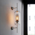 Industrial Glass Shade Wall Sconce Lamp with Iron Finish for Bedroom-Lighting > Wall Lights-casanuva-Large-Silver-100V-120V-casanuva