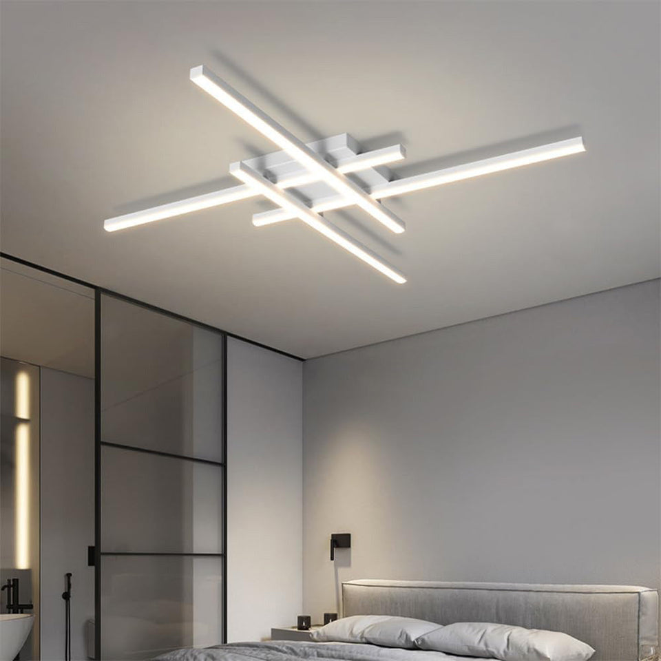 Industrial Iron Semi Flush LED Ceiling Light-Lighting > Ceiling Lights-casanuva-White-4 Lights D85*H7.5cm-3 Colour Change By Switch-casanuva