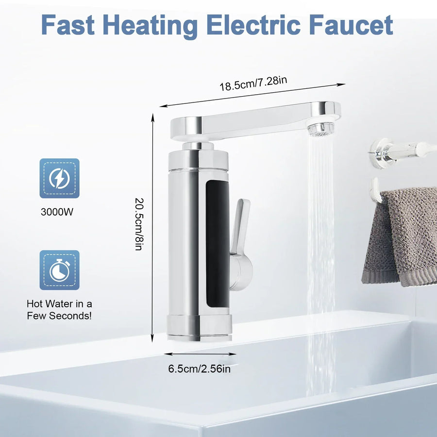 Instant Hot Water Kitchen Faucet 3000W Stainless Steel 360° Swivel-Kitchen & Dining > Kitchen Faucets-casanuva-casanuva