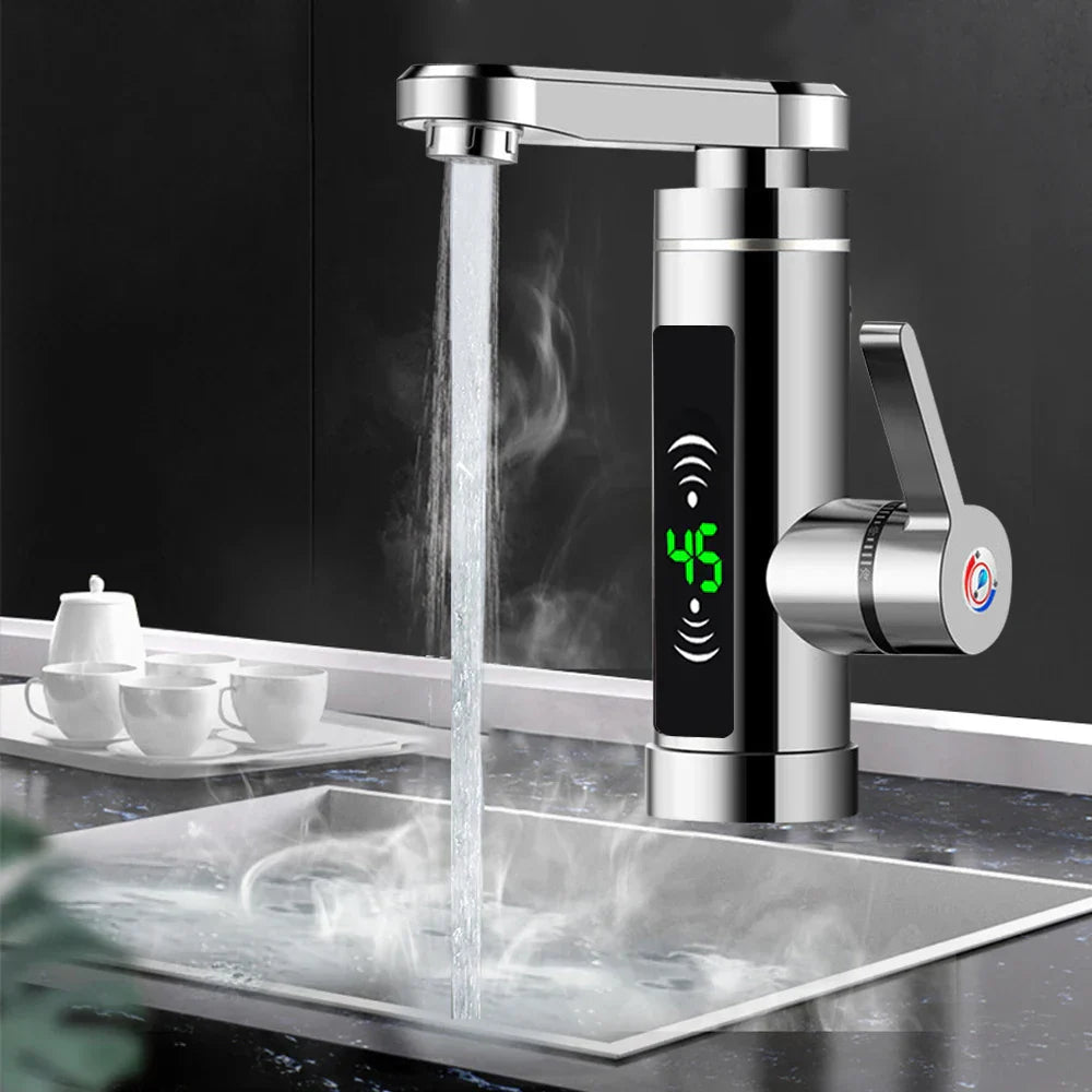 Instant Hot Water Kitchen Faucet 3000W Stainless Steel 360° Swivel-Kitchen & Dining > Kitchen Faucets-casanuva-casanuva