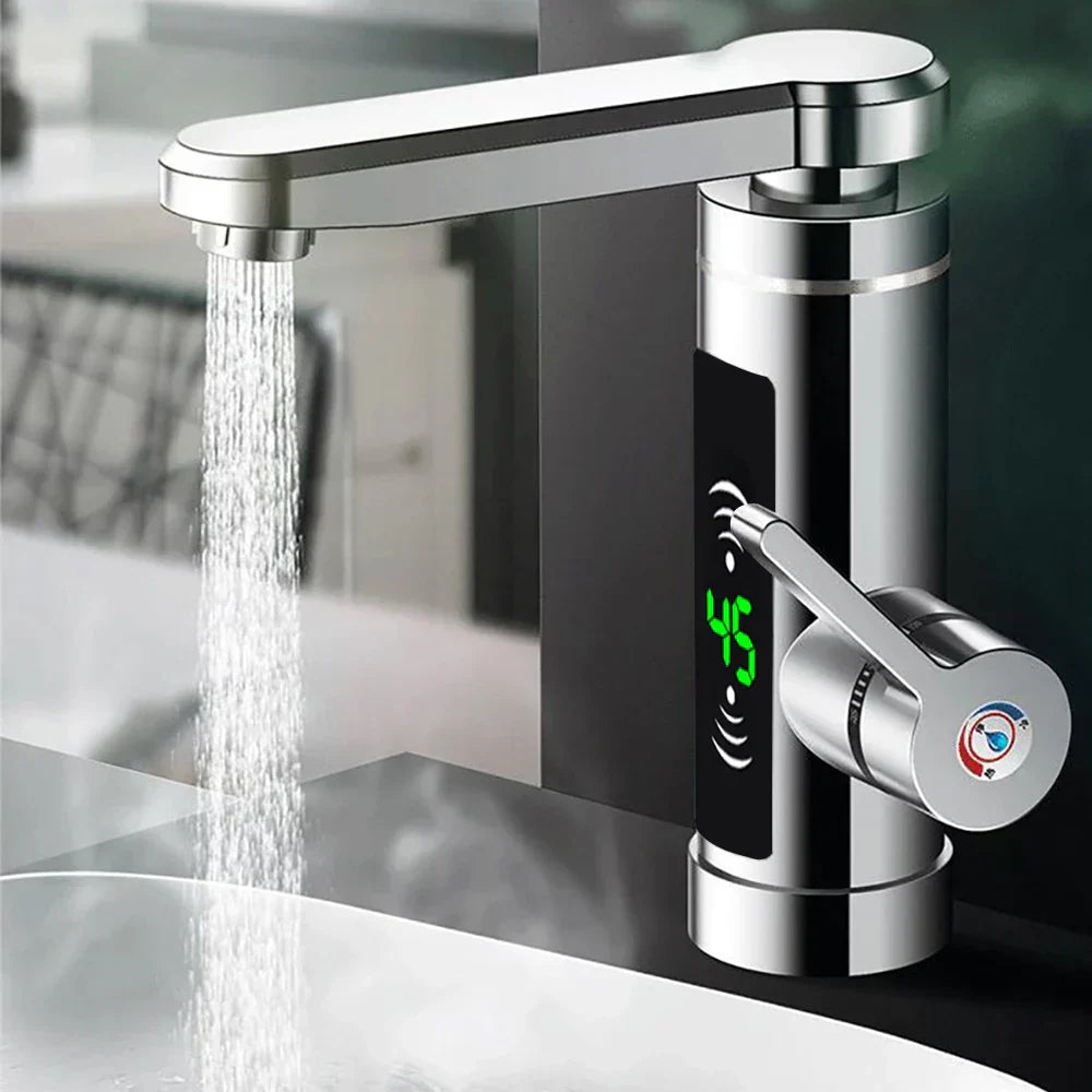 Instant Hot Water Kitchen Faucet 3000W Stainless Steel 360° Swivel-Kitchen & Dining > Kitchen Faucets-casanuva-Stainless Steel-casanuva