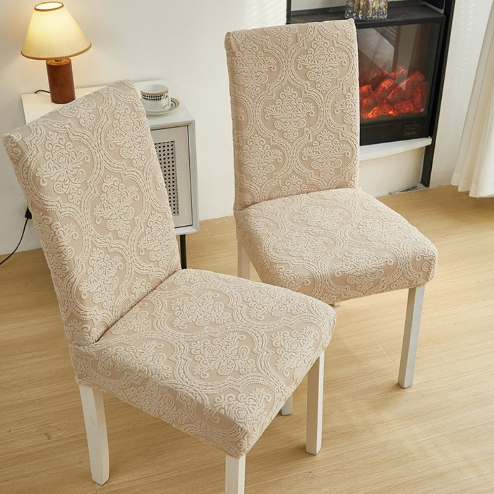 Jacquard Chair Seat Slipcover Elegant Design Washable Fabric-Covers & Textiles > Chair Covers-casanuva-casanuva