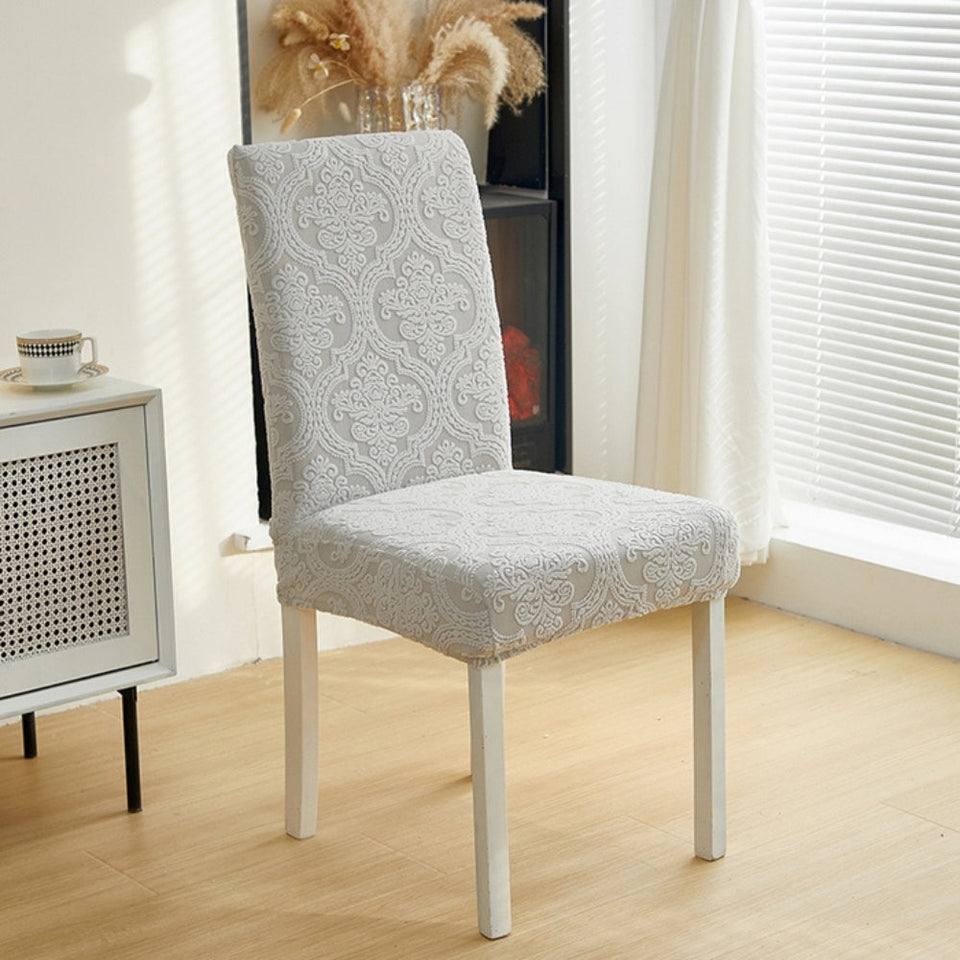 Jacquard Chair Seat Slipcover Elegant Design Washable Fabric-Covers & Textiles > Chair Covers-casanuva-casanuva