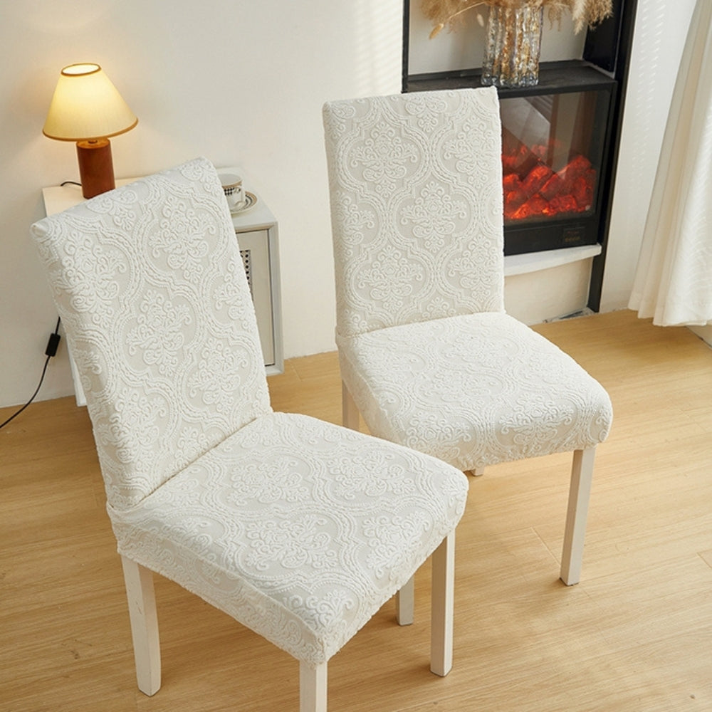 Jacquard Chair Seat Slipcover Elegant Design Washable Fabric-Covers & Textiles > Chair Covers-casanuva-casanuva