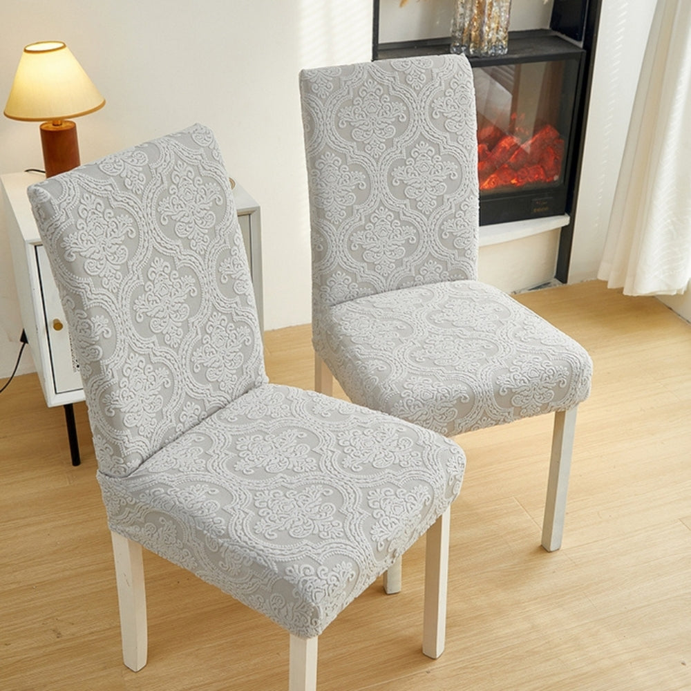 Jacquard Chair Seat Slipcover Elegant Design Washable Fabric-Covers & Textiles > Chair Covers-casanuva-casanuva