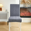 Jacquard Chair Seat Slipcover Elegant Design Washable Fabric-Covers & Textiles > Chair Covers-casanuva-Midnight Slate-casanuva