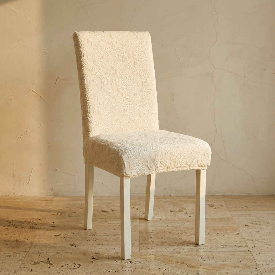 Jacquard Chair Seat Slipcover Elegant Design Washable Fabric-Covers & Textiles > Chair Covers-casanuva-casanuva