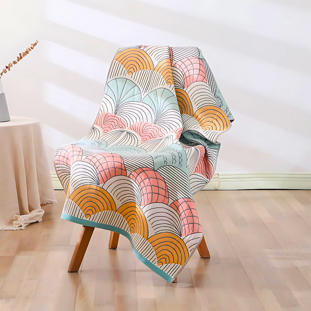 Jacquard Cotton Bath Towel with Shell Print-Bedding & Bath > Bath Towels-casanuva-casanuva