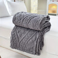 Jacquard Fleece Blanket Paris Weave Design-Bedding & Bath > Blankets-casanuva-Slate Gray-39"x59”-casanuva