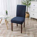 Jacquard Velvet Stretch Dining Chair Cover-Covers & Textiles > Chair Covers-casanuva-Navy Blue-casanuva