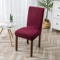 Jacquard Velvet Stretch Dining Chair Cover-Covers & Textiles > Chair Covers-casanuva-Wine Red-casanuva