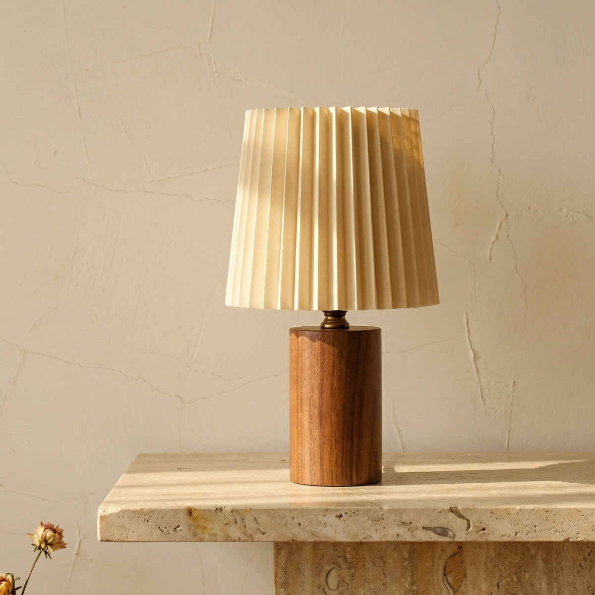 Japandi Table Lamp with Fabric Shade-Lighting > Table Lamps-casanuva-casanuva