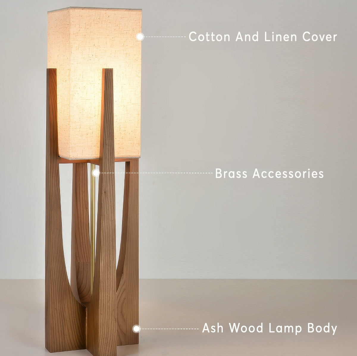Japandi Wooden Floor Lamp-Lighting > Floor Lamps-casanuva-casanuva
