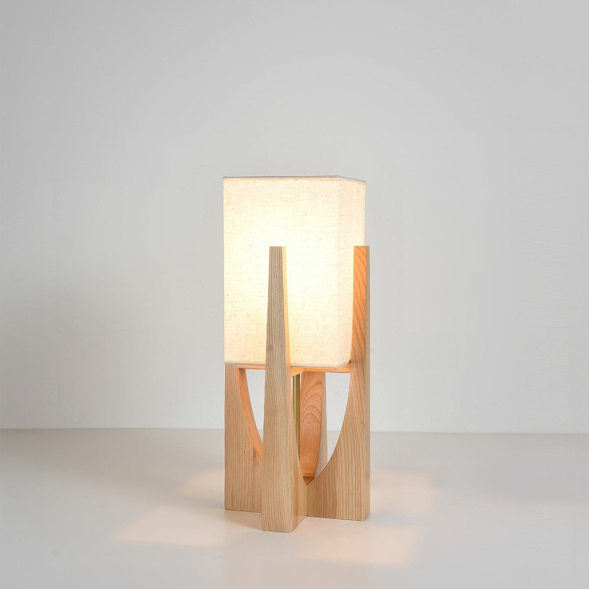 Japandi Wooden Floor Lamp-Lighting > Floor Lamps-casanuva-Origineel-23cm x 52cm / 9'' x 20"-Wit licht-casanuva