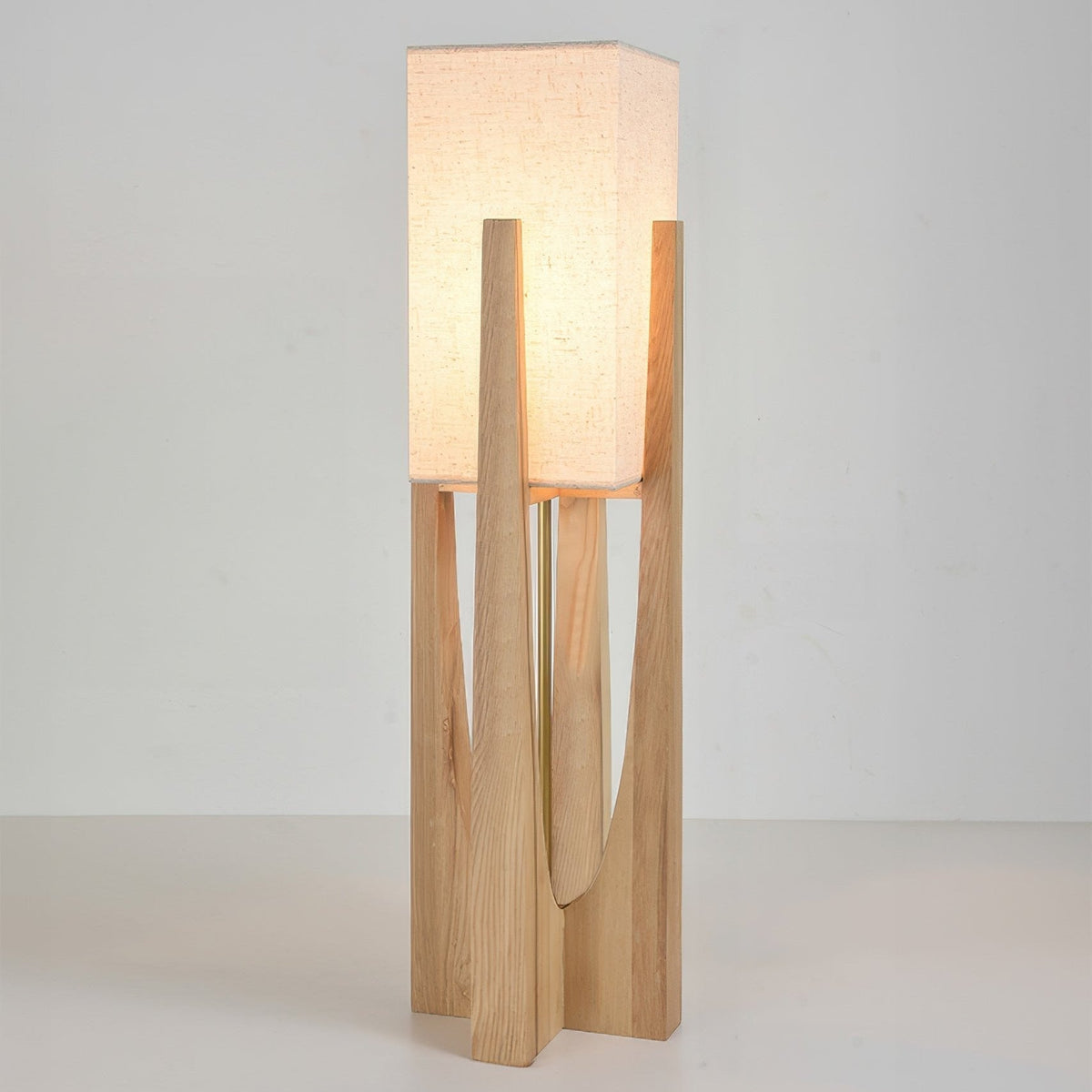 Japandi Wooden Floor Lamp-Lighting > Floor Lamps-casanuva-Origineel-23cm x 82cm / 9'' x 32"-Wit licht-casanuva