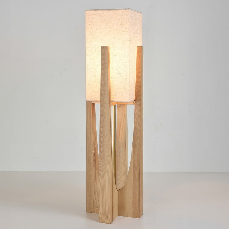 Japandi Wooden Floor Lamp-Lighting > Floor Lamps-casanuva-Origineel-23cm x 82cm / 9'' x 32"-Wit licht-casanuva