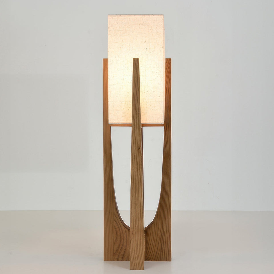 Japandi Wooden Floor Lamp-Lighting > Floor Lamps-casanuva-Walnut-23cm x 82cm / 9'' x 32"-Wit licht-casanuva