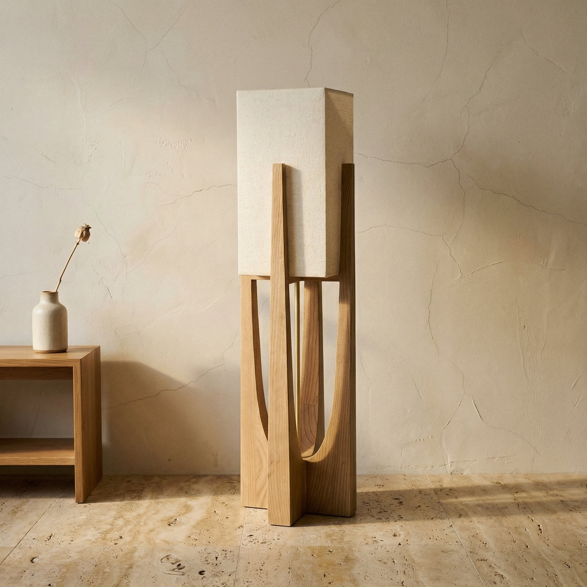 Japandi Wooden Floor Lamp-Lighting > Floor Lamps-casanuva-casanuva