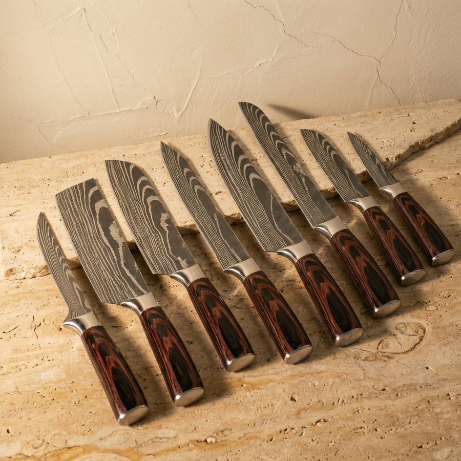 Japanese Damascus Steel Kitchen Knives-Kitchen & Dining > Knives-casanuva-casanuva