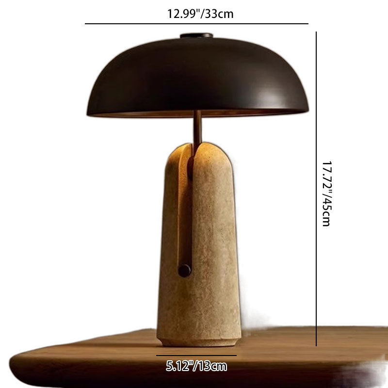 Japanese Iron Marble Mushroom Table Lamp 1-Light for Bedroom-Lighting > Table Lamps-casanuva-casanuva