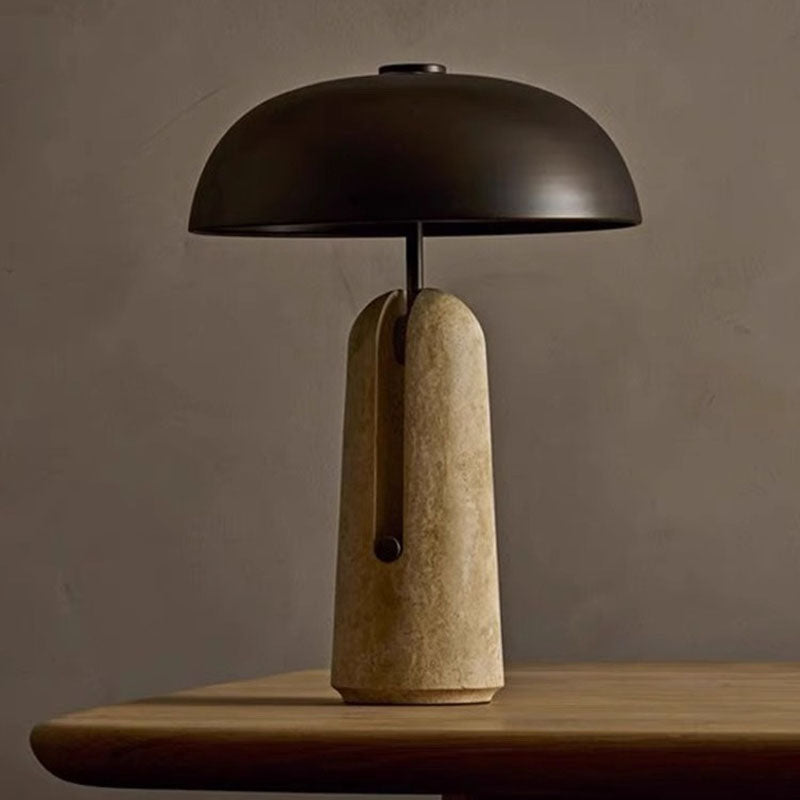 Japanese Iron Marble Mushroom Table Lamp 1-Light for Bedroom-Lighting > Table Lamps-casanuva-casanuva