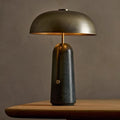 Japanese Iron Marble Mushroom Table Lamp 1-Light for Bedroom-Lighting > Table Lamps-casanuva-Gold / Marble Base-100V-120V-casanuva