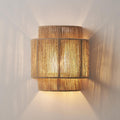 Japanese Rope Woven Curved Wall Sconce Lamp 1-Light for Living Room-Lighting > Wall Lights-casanuva-100V-120V-casanuva