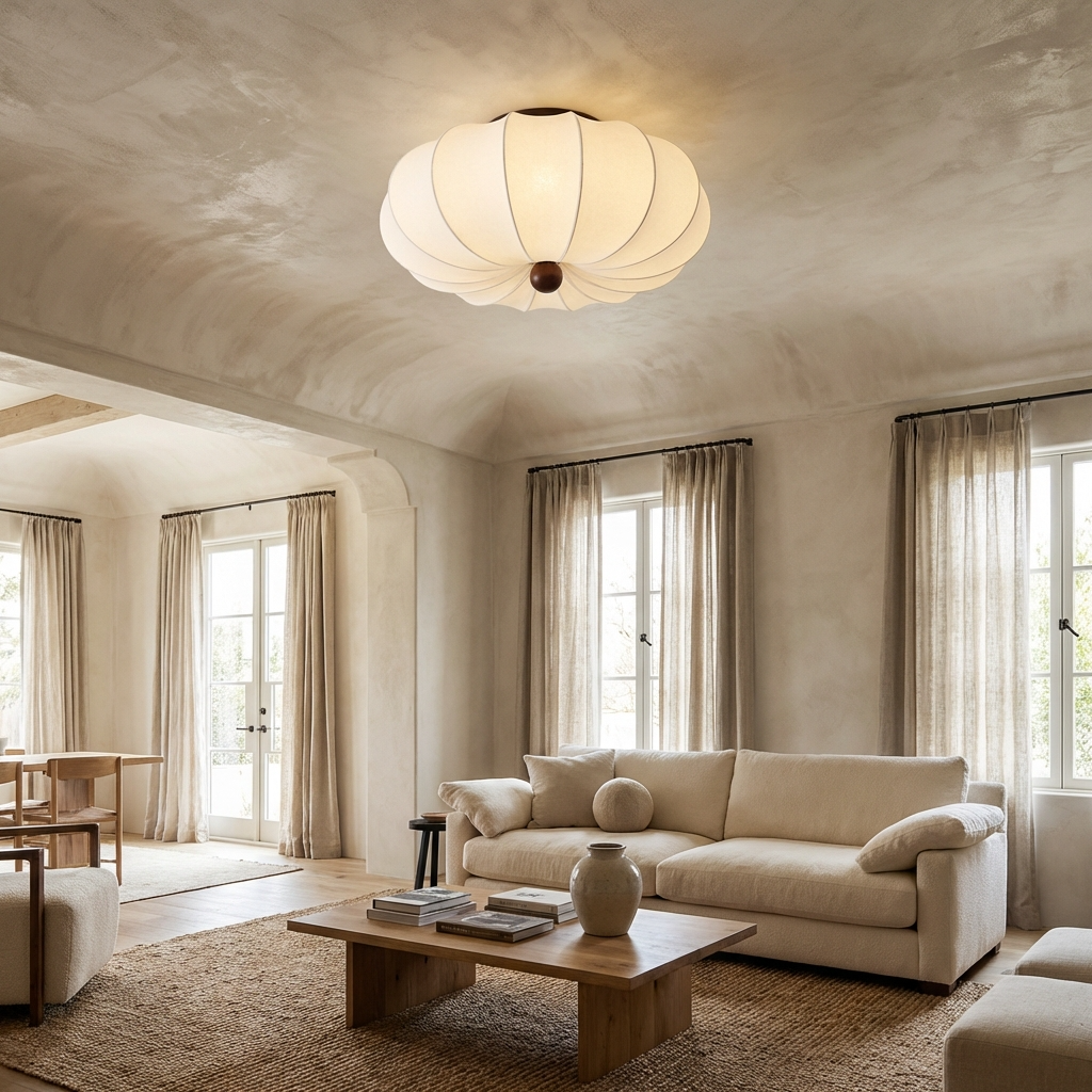Japanese Vintage Fabric Ceiling Light-Lighting > Pendant Lights-casanuva-casanuva