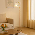 Japanese Vintage Flower Solid Wood Floor Lamp with Iron and Fabric Shade-Lighting > Floor Lamps-casanuva-100V-120V-casanuva
