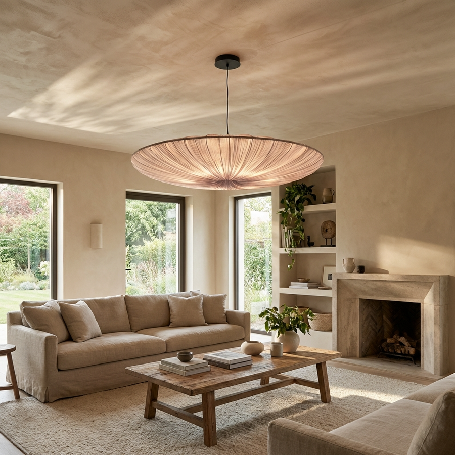 Japanese Wabi Sabi Cloth Pendant Light-Lighting > Pendant Lights-casanuva-casanuva