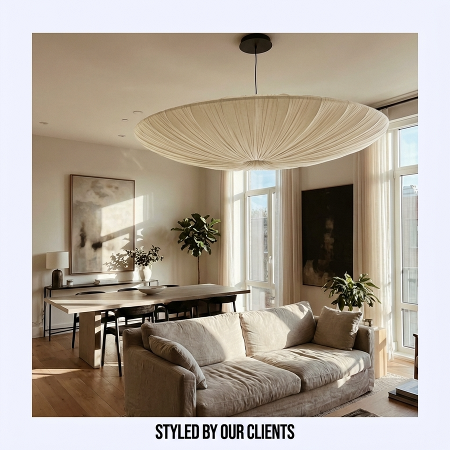 Japanese Wabi Sabi Cloth Pendant Light-Lighting > Pendant Lights-casanuva-casanuva