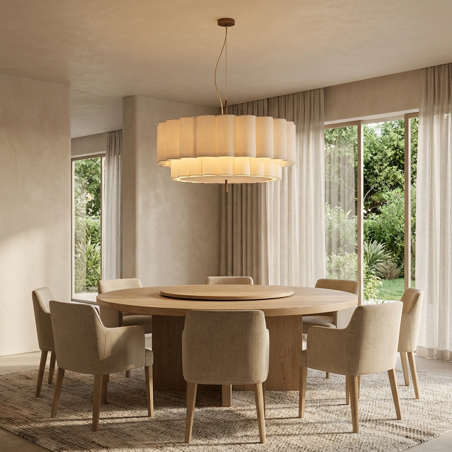 Japanese Wabi Sabi Natural Fabric Chandelier-Lighting > Chandeliers & Pendant Lights-casanuva-casanuva