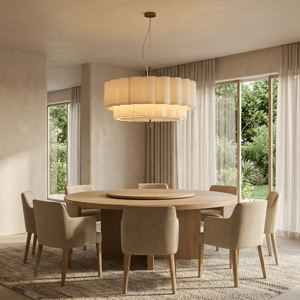 Japanese Wabi Sabi Natural Fabric Chandelier-Lighting > Chandeliers & Pendant Lights-casanuva-casanuva
