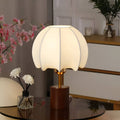 Japanese Wood Table Lamp with Cloth Shade-Lighting > Table Lamps-casanuva-casanuva