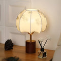 Japanese Wood Table Lamp with Cloth Shade-Lighting > Table Lamps-casanuva-casanuva