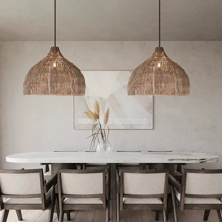 Japanese Wooden Woven Handmade Pendant Light-Lighting > Pendant Lights-casanuva-casanuva